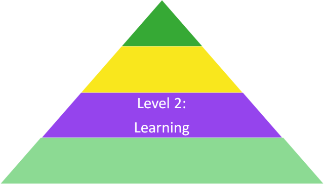 Kirkpatrick pyramid level 2 - learning