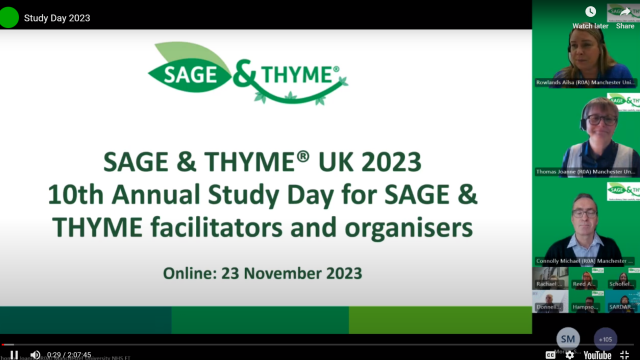 Teams view of the SAGE & THYME Study Day